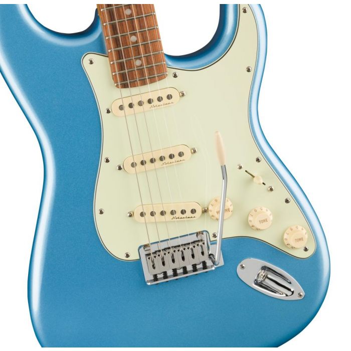 Fender Player Plus Stratocaster PF Opal Spark, closeup of the body