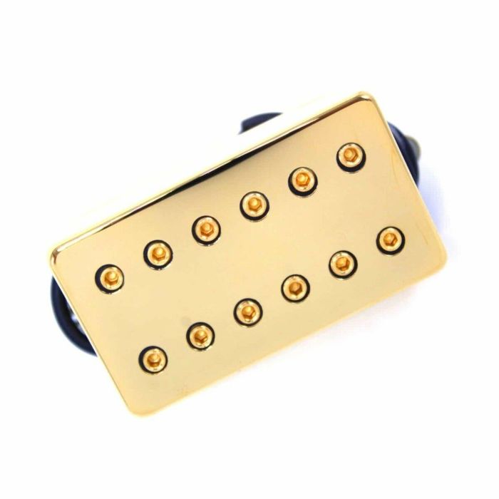 DiMarzio Super Distortion Humbucker Pickup, F-Spaced, Gold Cover
 Front