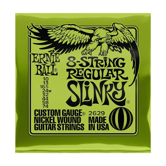 Ernie Ball 8 String Regular Slinky Set 10-74 Front View