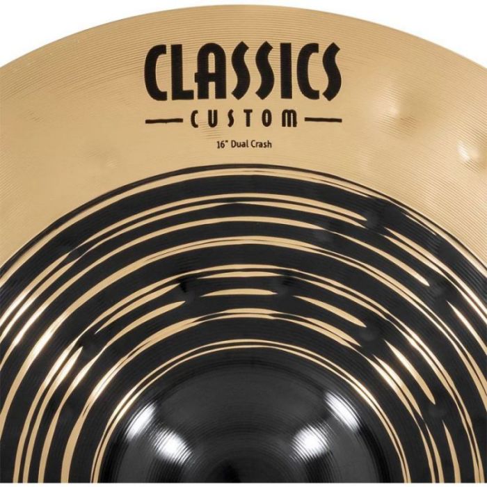 Meinl Classics Custom Dual 16 inch Crash, name closeup