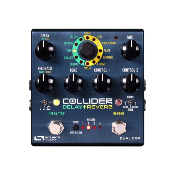 Source Audio Collider Delay & Reverb Pedal Top Down View