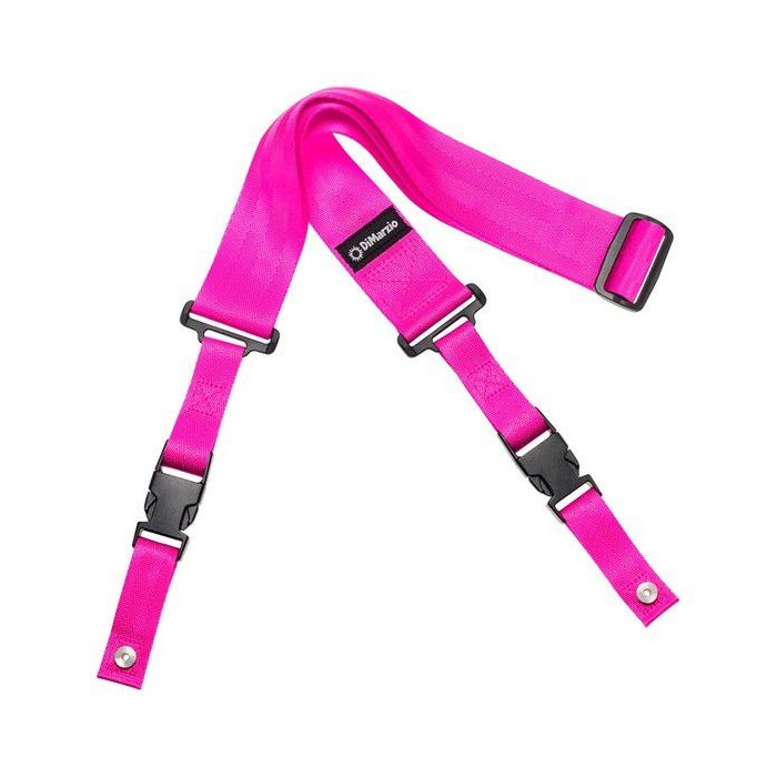 DiMarzio DD2200PKS DiMarzio clip lock strap SHORT Pink, front view