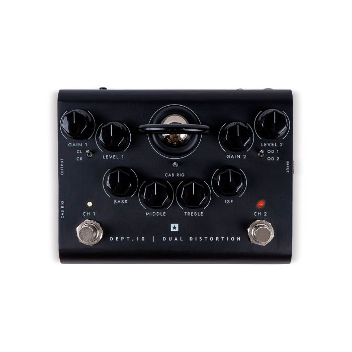 Blackstar DEPT 10 DUAL DISTORTION VALVE POWERED DUAL DISTORTION PEDAL, top-down view