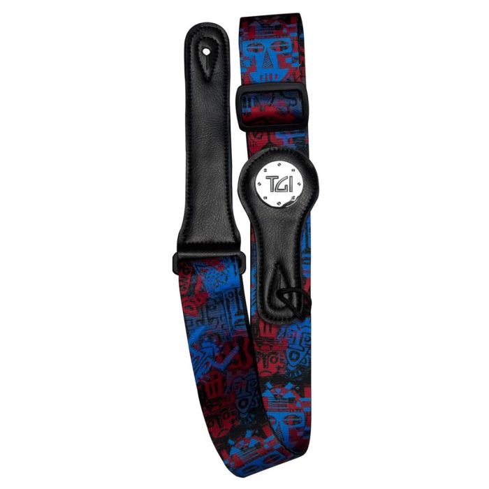 TGI Guitar Strap Tribal Mask Blue