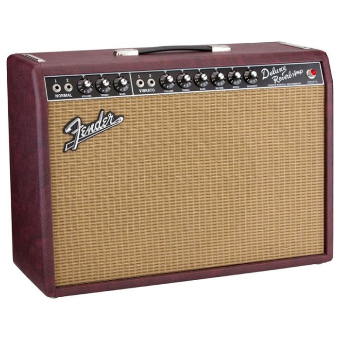 Fender Limited Edition 65 Deluxe Reverb, Bordeaux Blues angled view