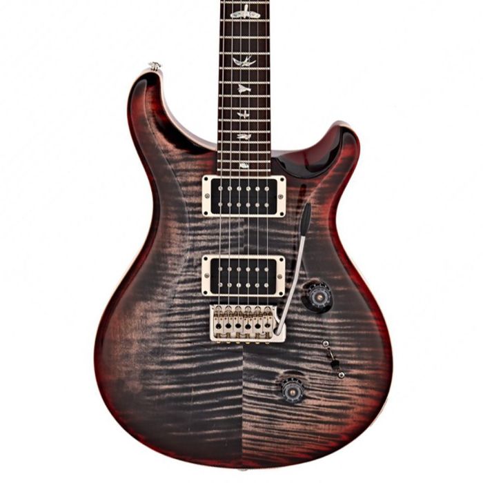 PRS Custom 24 Guitar, Pattern Thin, Charcoal Cherry Burst front view