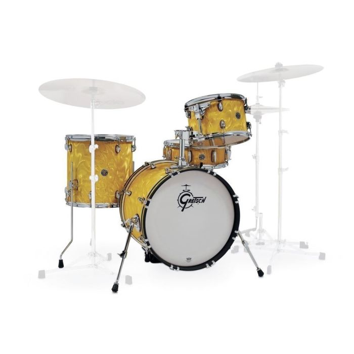Gretsch Catalina Club 4-Piece Shell Pack, Yellow Satin Flame