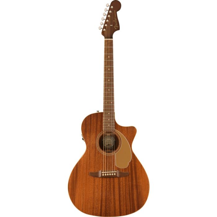 Fender Newporter Player Electro-Acoustic Guitar, All Mahogany Front View