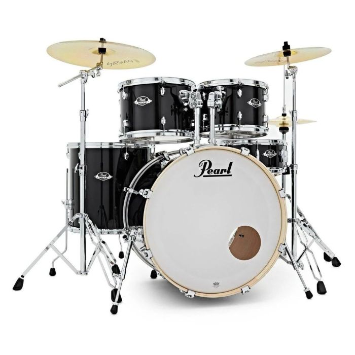 Pearl Export EXX 5 Piece 22" Drum Kit, Jet Black Front