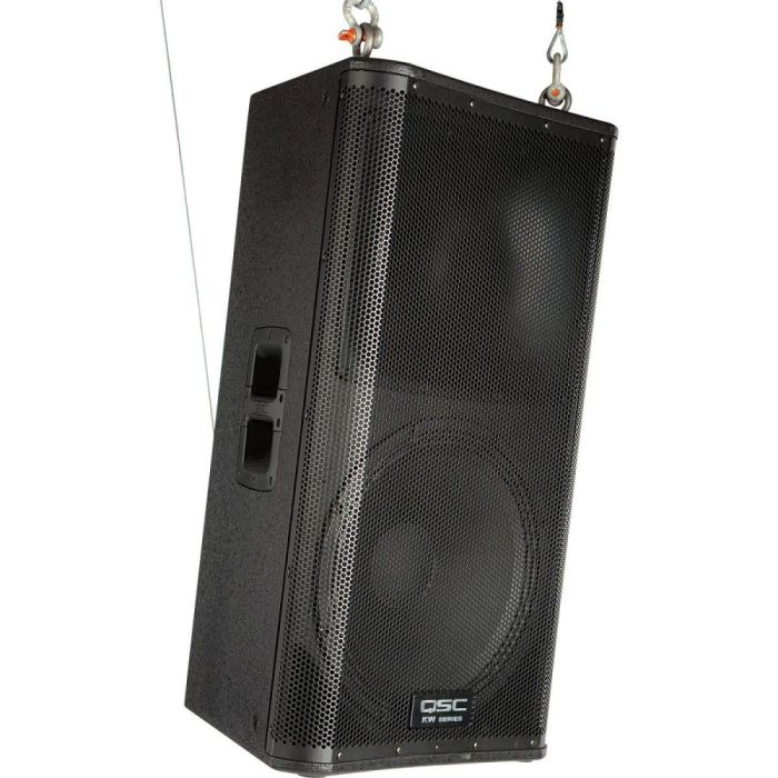 B-Stock QSC KW152 Active PA Speaker Hanging Front Angled View