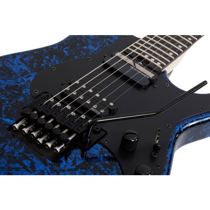 Schecter Sun Valley Ss fr S Blue Reign 3, body closeup