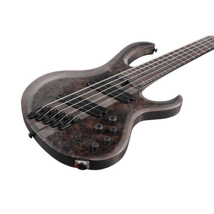 Ibanez Btb805ms Electric Bass Guitar Transparent Gray Flat, angled view