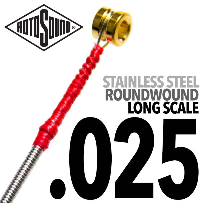 Rotosound SBL025 Stainless Steel Single Bass String, 0.25