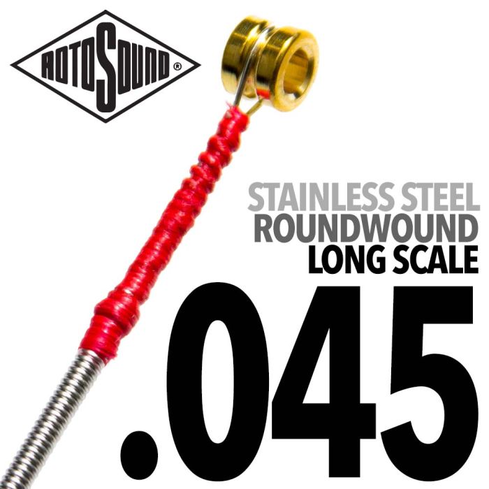 Rotosound SBL045 Stainless Steel Single Bass String, 0.45