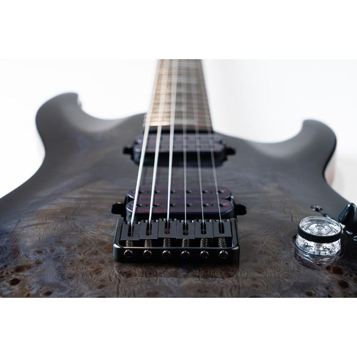 Schecter Omen Elite-6 See Thru Black, body closeup