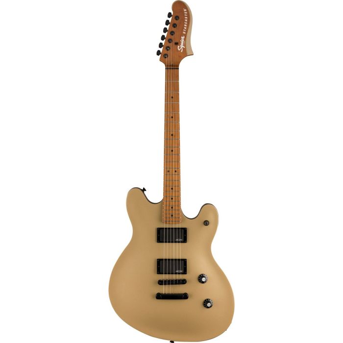 Squier Contemporary Active Starcaster RMN Shoreline Gold, front view