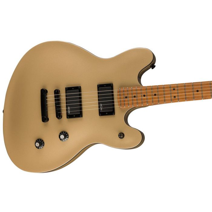 Squier Contemporary Active Starcaster RMN Shoreline Gold, angled view