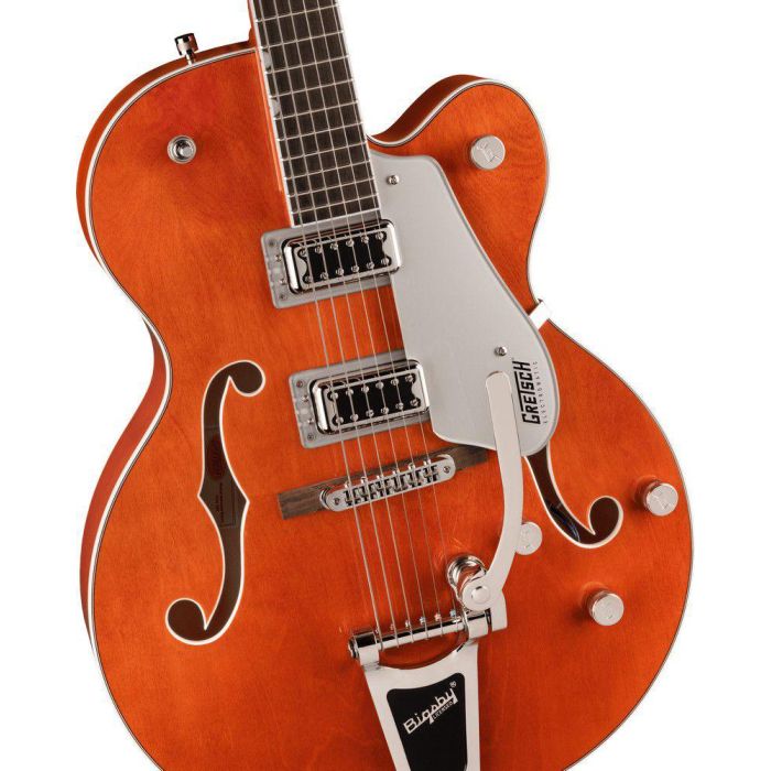 Gretsch G5420t Electromatic Classic Hollow Body Single cut Bigsby Orange Stain, body closeup