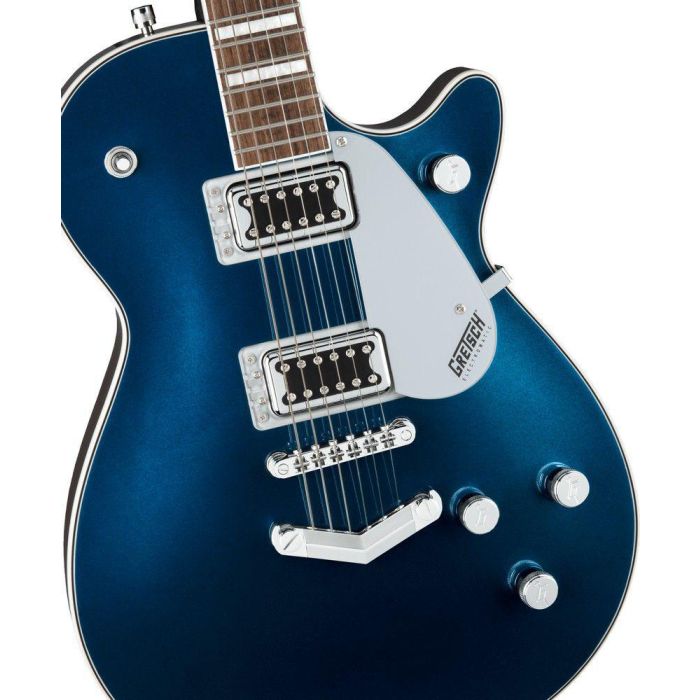 Gretsch G5220 Electromatic Jet Bt Single cut V stop Midnight Sapphire, body closeup