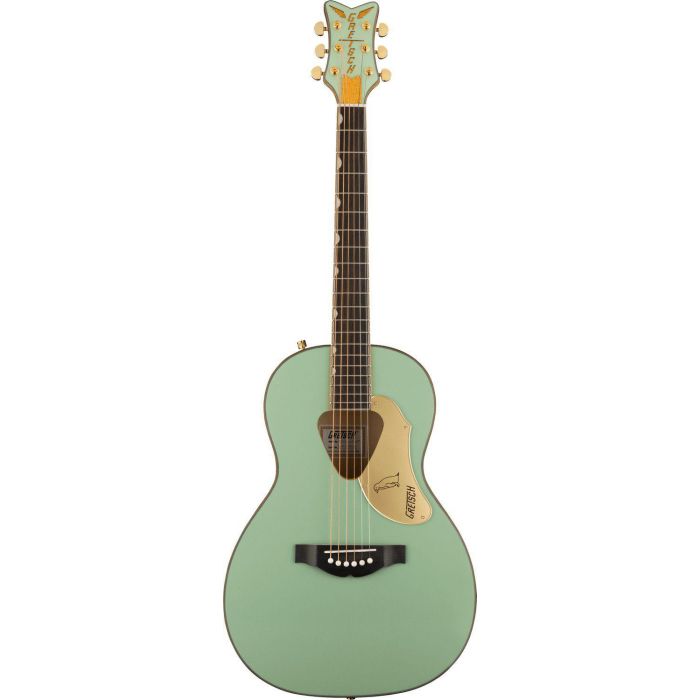 Gretsch G5021e Rancher Penguin Parlor Acoustic Electric Mint Metallic, front view