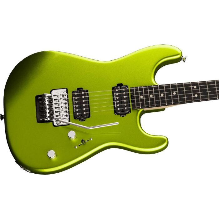 Charvel Pro mod San Dimas Style 1 Hh Fr E EB Lime Green Metallic, angled view