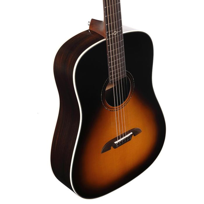 Alvarez Mdr70esb Masterworks 12th Fret Dreadnought Acoustic Electric Vintage Sunburst, angled view