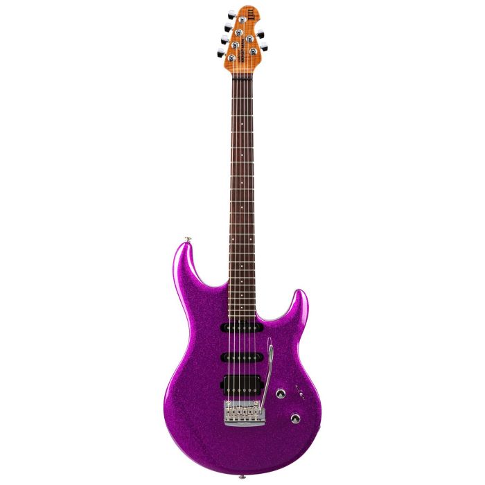 Music Man Luke 3 HSS Guitar Fuschia Sparkle, front view