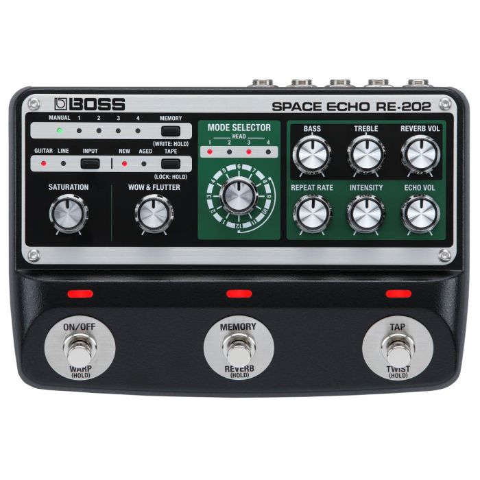 Boss RE-202 Space Echo Digital Delay Pedal top down