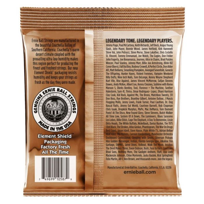 Ernie Ball Earthwood Custom Light Phos Bronze Acoustic Strings rear view