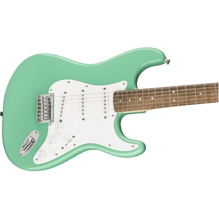 Squier FSR Bullet Stratocaster HT, Sea Foam Green angled view