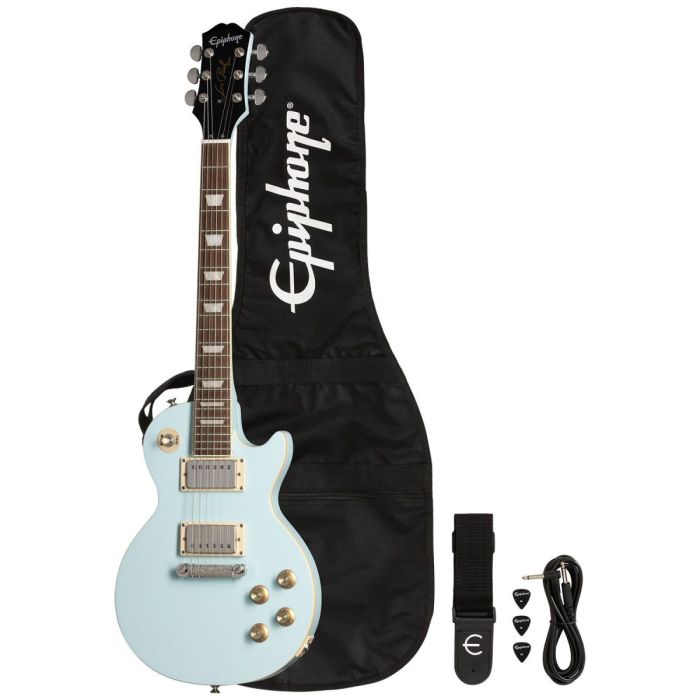 Epiphone Power Players Les Paul Ice Blue, full package