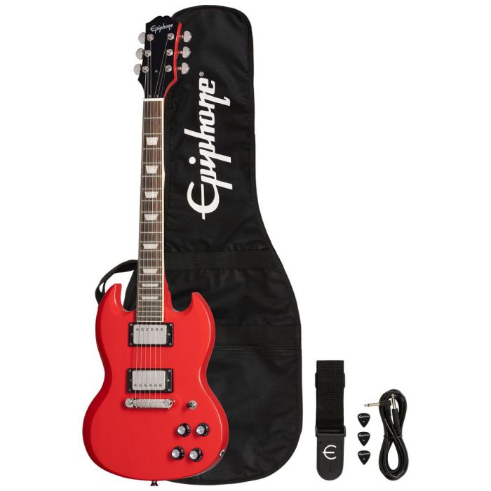 Epiphone Power Players SG Lava Red, full package