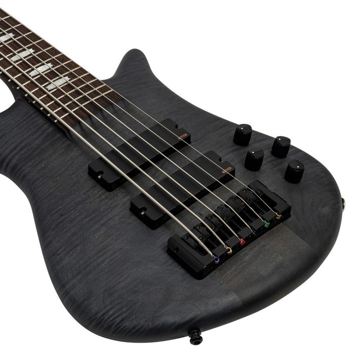 Spector Euro 6LX 6-String Bass, Black Stain Matte body closeup