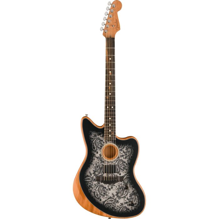 Fender FSR American Acoustasonic Jazzmaster, Black Paisley front view