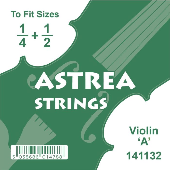 Astrea Violin Shorter Scale 2nd String, Size A, Chrome Tape Wound front view