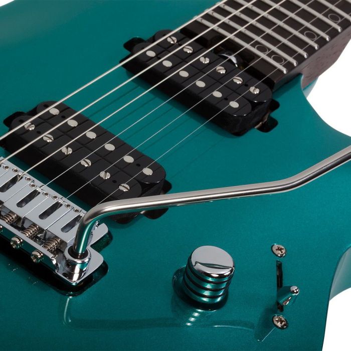 Schecter Aaron Marshall AM-6 Electric Guitar, Arctic Jade body closeup