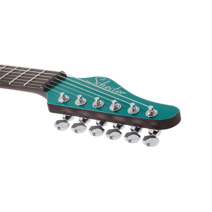 Schecter Aaron Marshall AM-6 Electric Guitar, Arctic Jade headstock front