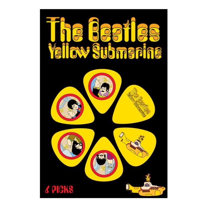 The Beatles Yellow Submarine Picks Yellow 6 Pack, front view