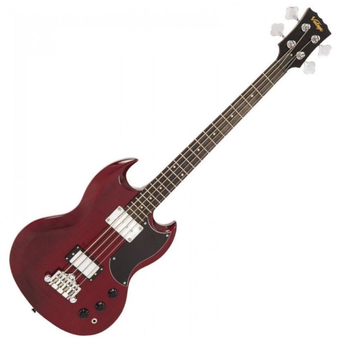 Vintage Vs4 Bass Cherry Red, front view