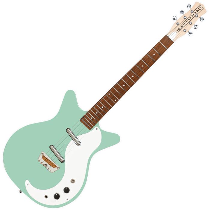 danelectro the stock 59 electric guitar aqua, front view