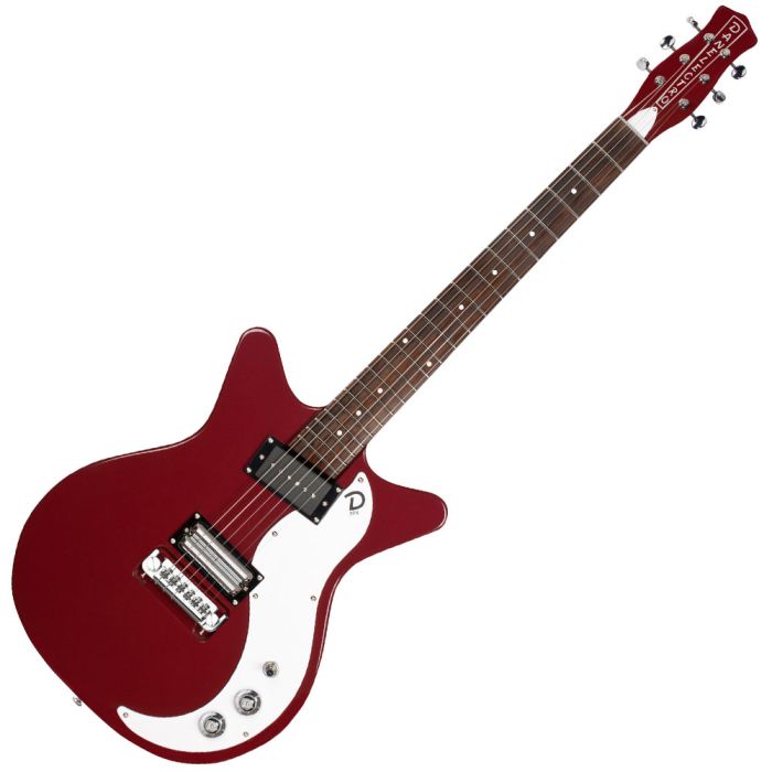 danelectro 59x guitar dark red, front view