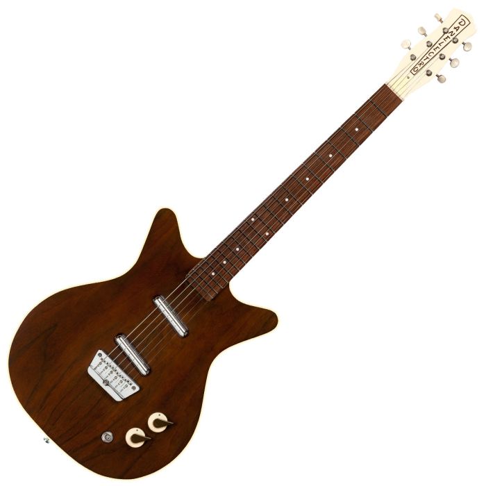 danelectro 59 divine electric guitar dark walnut, front view