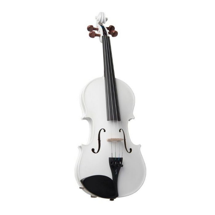 Harlequin Violin Outfit White 3 4, front view