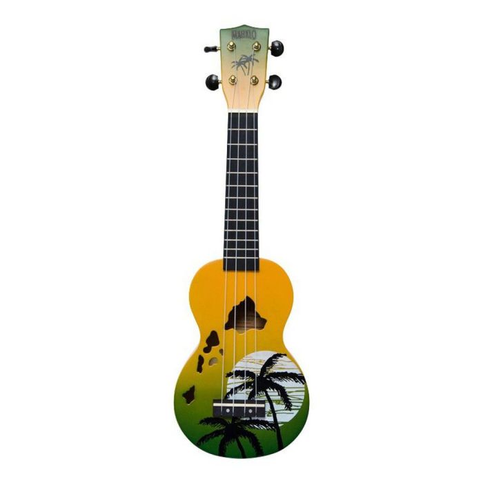 Mahalo Ukulele Designer Hawaii Green, front view