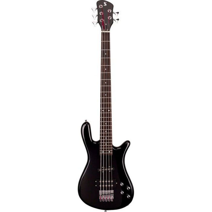 Sx Electric Bass Arched Body 5 string Black Finish, front view