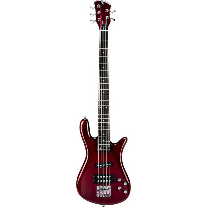 Sx Electric Bass Arched Body 5 string Wine Red Finish, front view