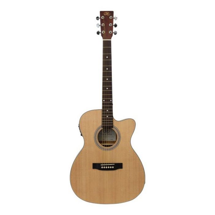 Sx Electro Acoustic Guitar D Model Matt Natural, front view