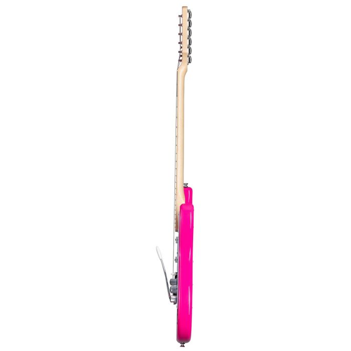 Kramer Focus VT-211S Electric Guitar, Hot Pink side-on view