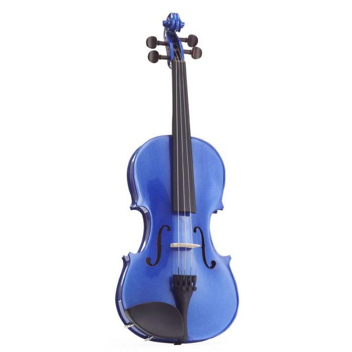 Harlequin 1401FBU Violin Outfit, Marine Blue 1-4 front view