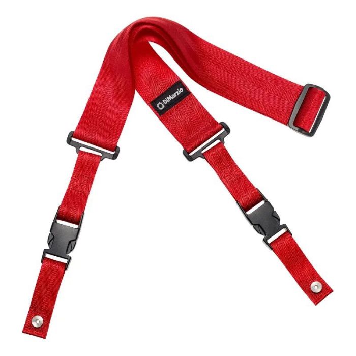 DiMarzio ClipLock Quick Release Strap Red front view